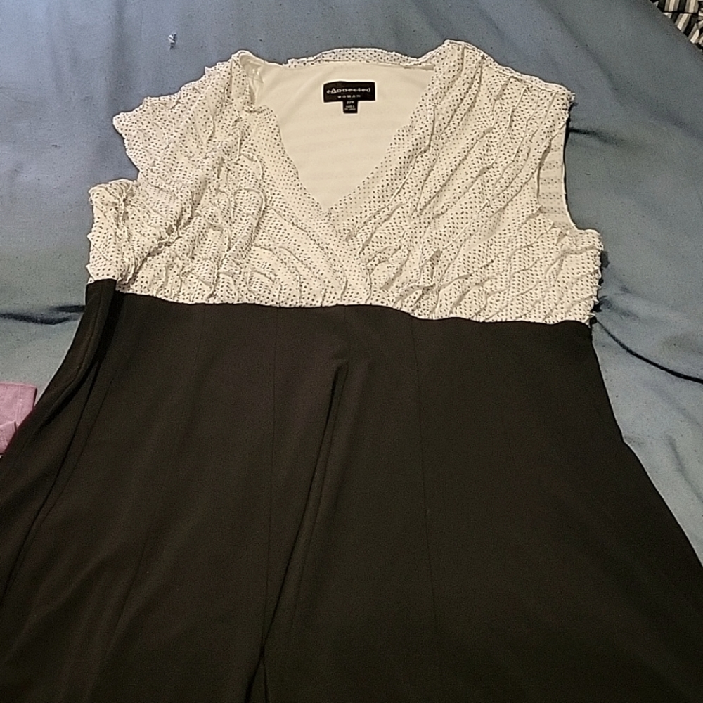 Black and white polkadot dress